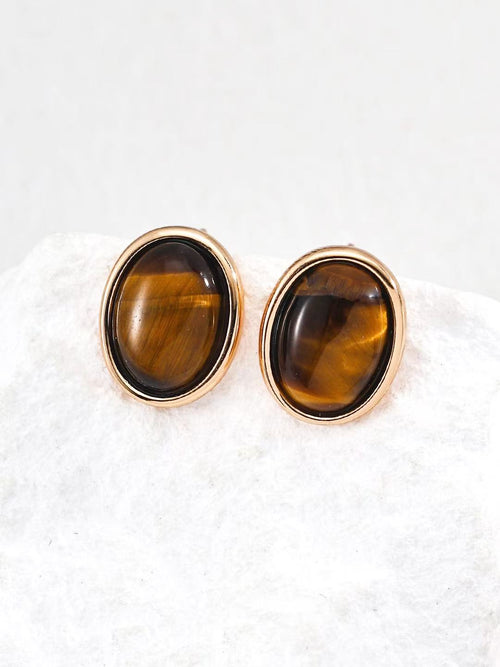 Pendientes Ojo de Tigre Natural | Plata de Ley 925 ✨