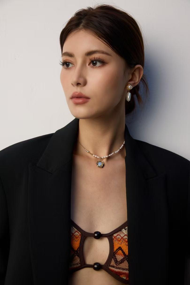 Collar de Plata de Ley 925 con Ópalo Natural