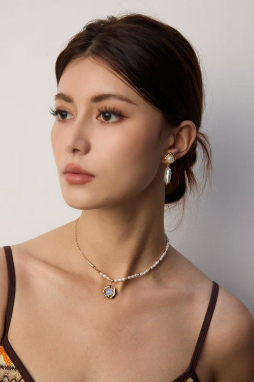 Collar de Plata de Ley 925 con Ópalo Natural